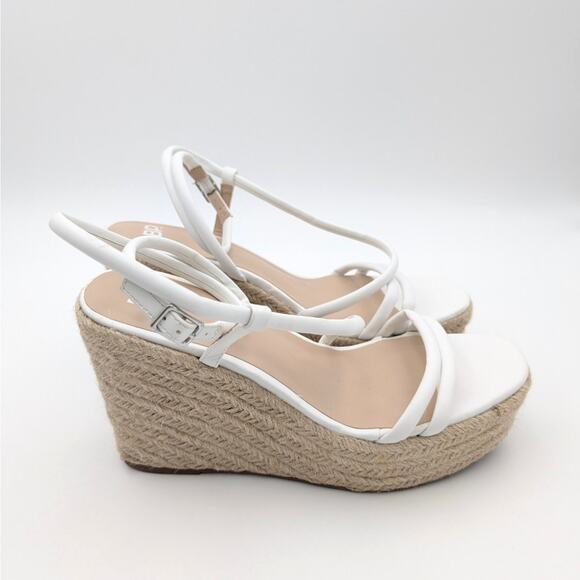 BP. Cohan Espadrille Platform Wedge Sandal Women's White Size US11 EU42 - Picture 3 of 11